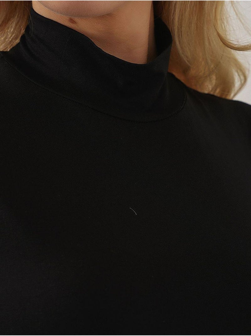 Body justo com meia gola alta bdart Preto - Kiabi