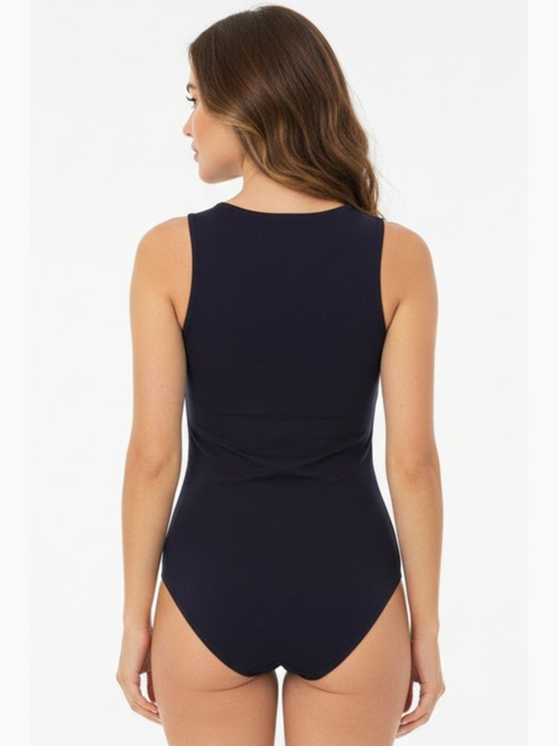 Body justo sem mangas com decote redondo e fecho de molas bdart Azul-marinho - Kiabi