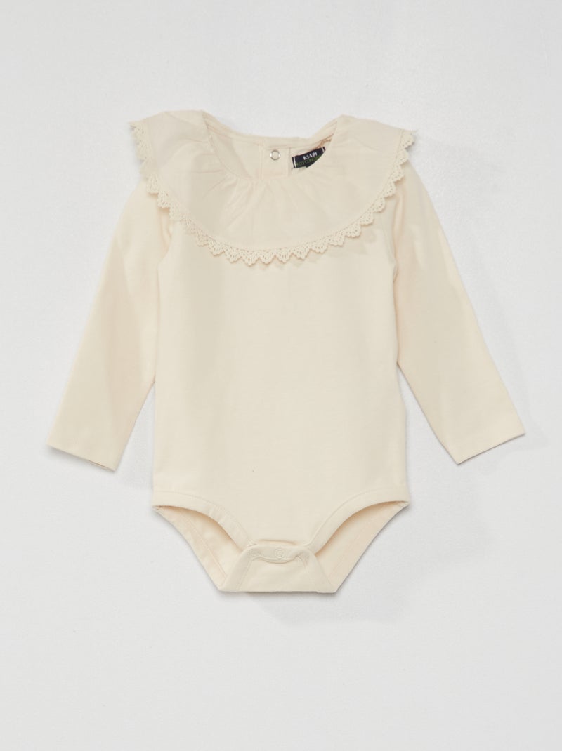 Body liso de manga comprida BRANCO - Kiabi