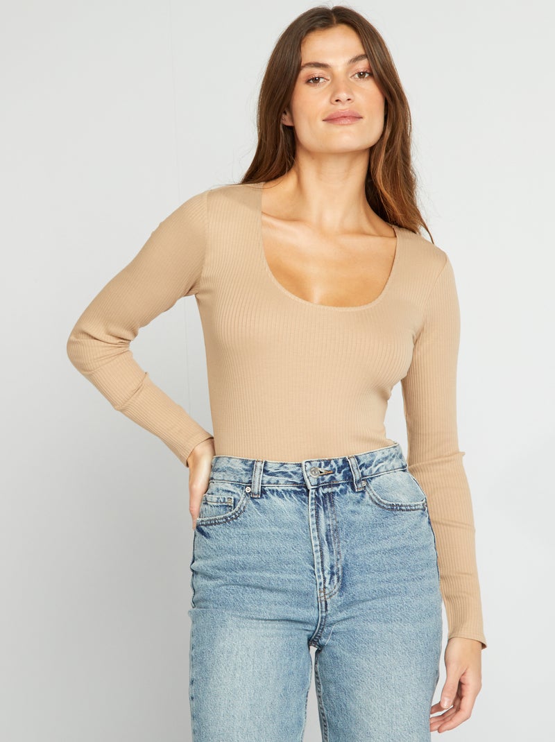 Body nervurado BEGE - Kiabi