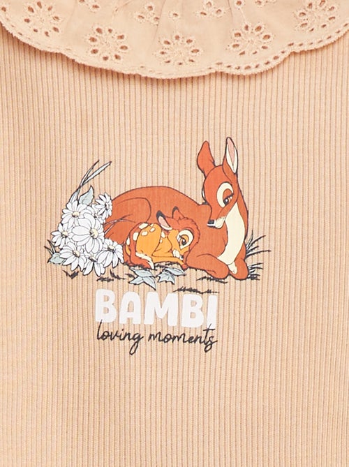 Body nervurado com gola bordada 'Disney' - Kiabi