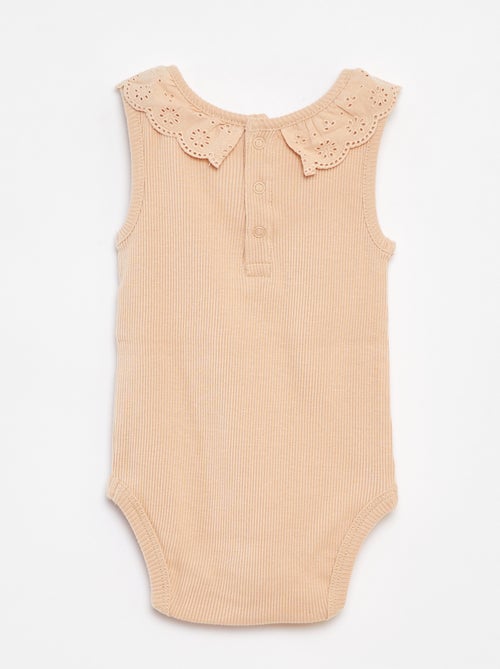 Body nervurado com gola bordada 'Disney' - Kiabi