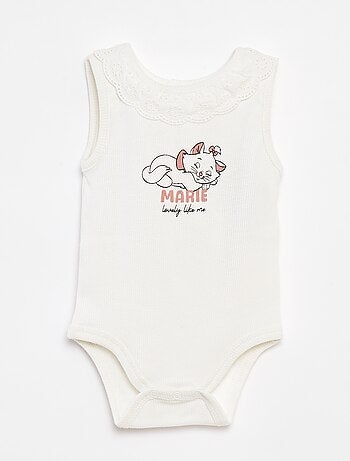 Body nervurado com gola bordada 'Disney'