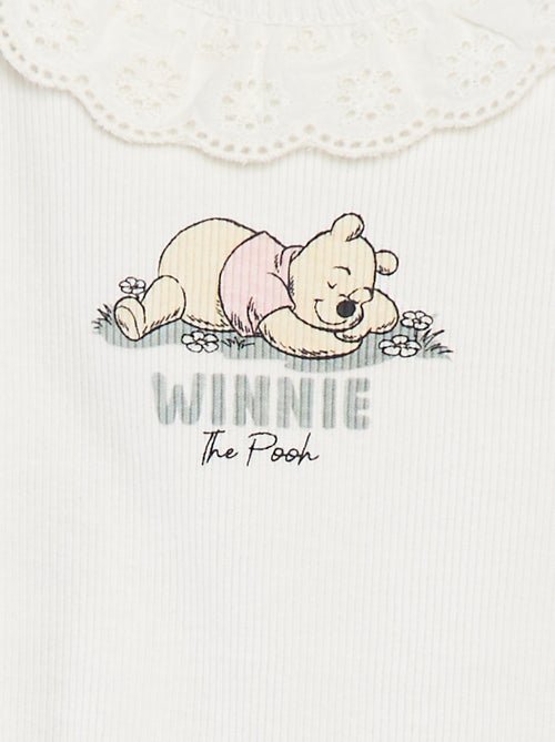 Body nervurado com gola bordada 'Disney' - Kiabi