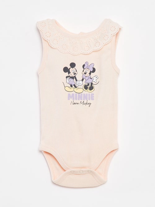 Body nervurado com gola bordada 'Disney' - Kiabi