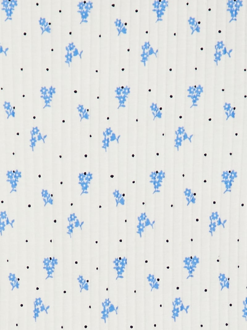 Body nervurado com motivo floral BRANCO - Kiabi