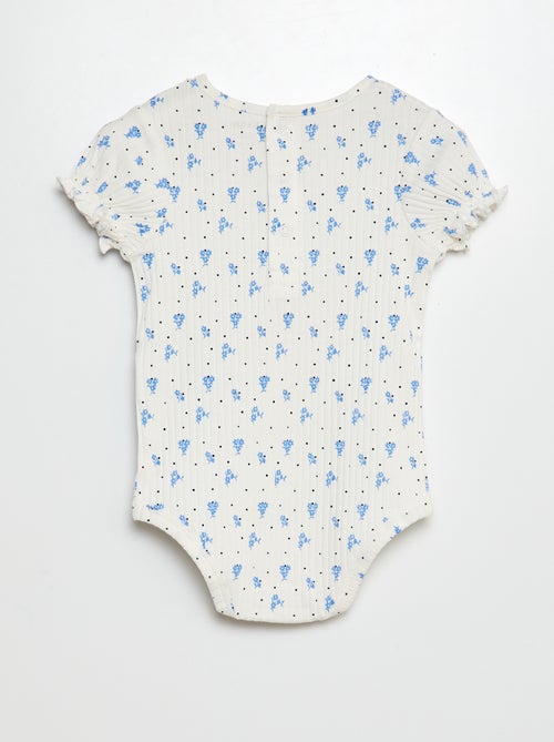 Body nervurado com motivo floral - Kiabi