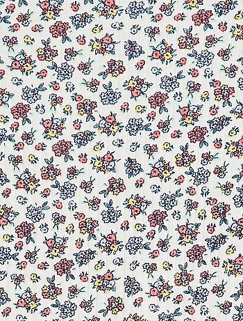 Body nervurado com motivo floral