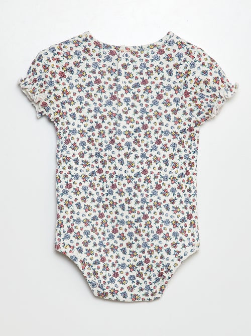 Body nervurado com motivo floral - Kiabi