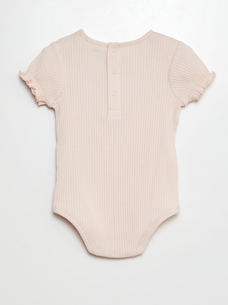 Body nervurado com motivo floral ROSA - Kiabi