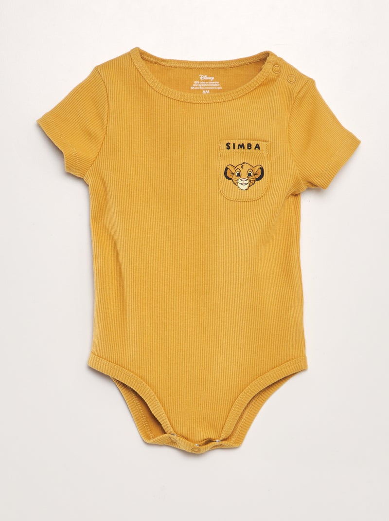 Body nervurado 'Disney' de manga curta AMARELO - Kiabi
