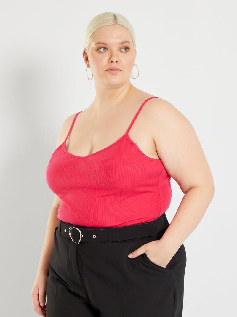 Body nervurado Rosa - Kiabi