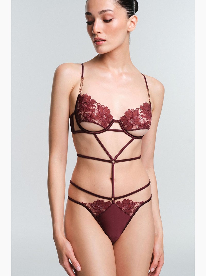 Body obsidia feminino penti Vermelho bordô - Kiabi