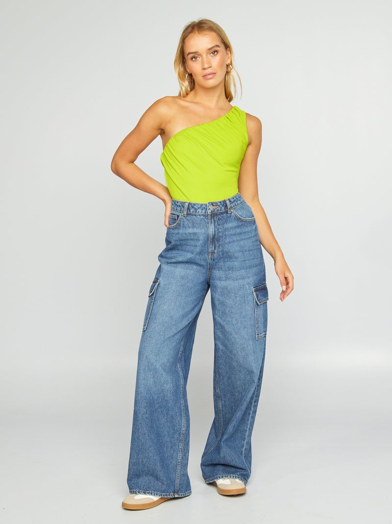 Body plissado assimétrico VERDE - Kiabi