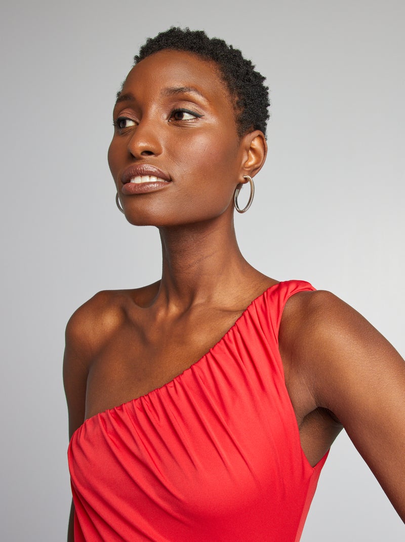 Body plissado assimétrico Vermelho - Kiabi