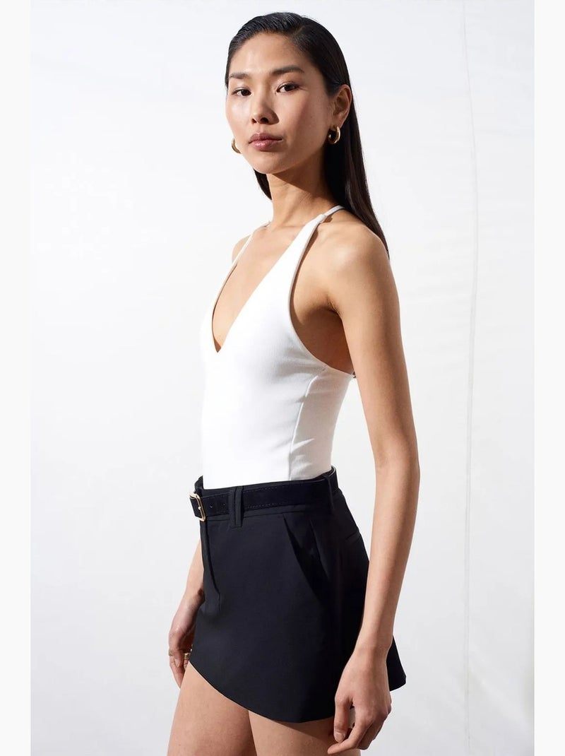 Body recortes decote halter justo dilvin Ecru - Kiabi