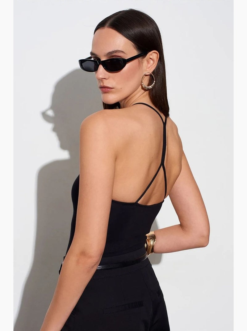 Body recortes decote halter justo dilvin Preto - Kiabi