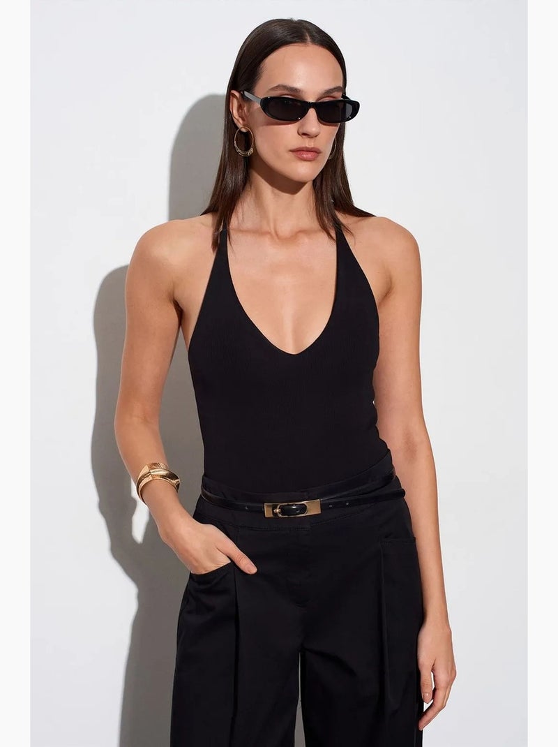 Body recortes decote halter justo dilvin Preto - Kiabi