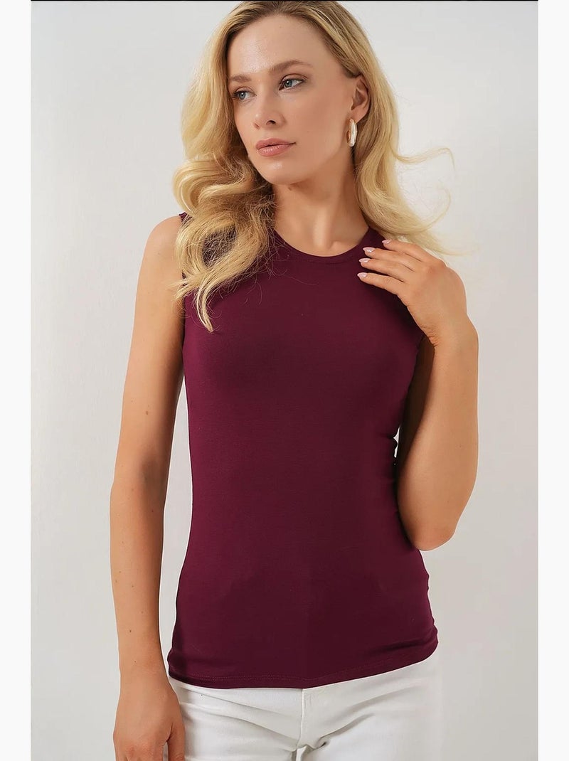 Body sem mangas bdart Vermelho bordô - Kiabi