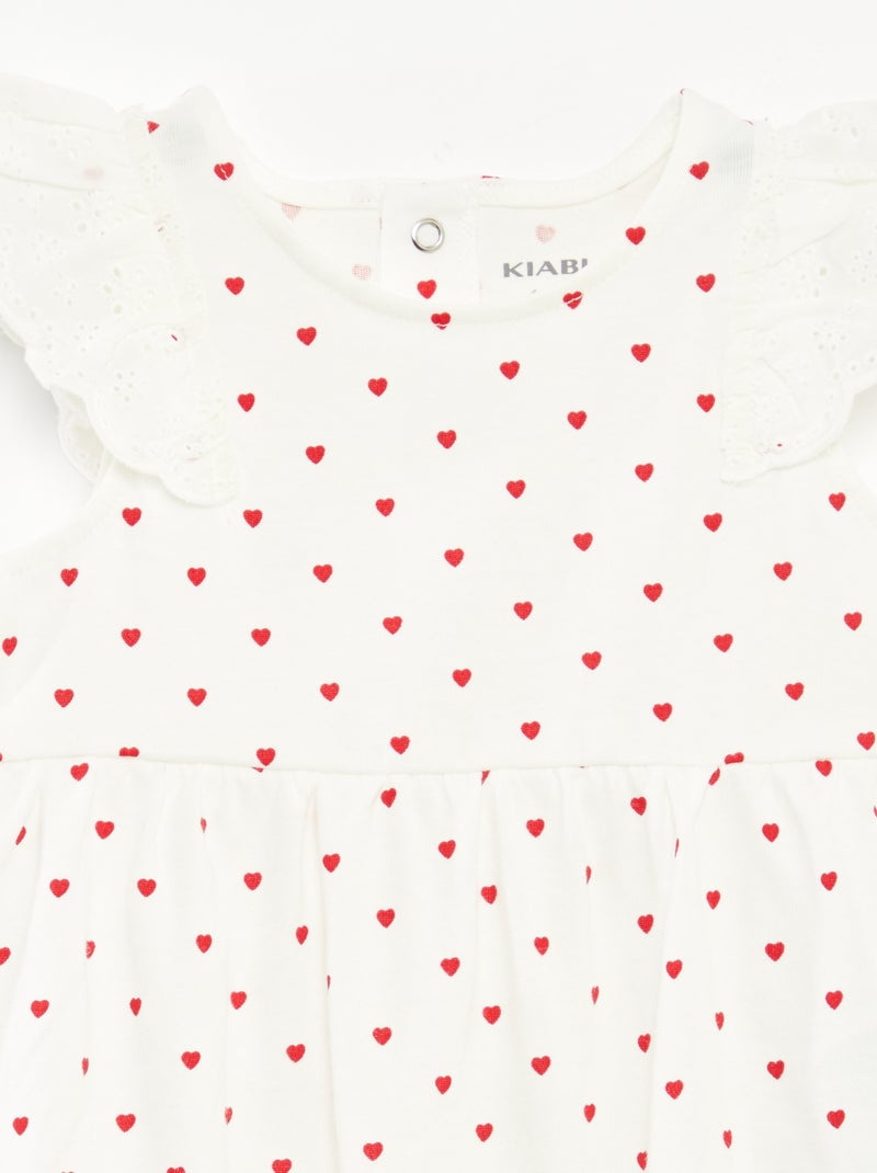 Body sem mangas, com folhos nas cavas BRANCO - Kiabi