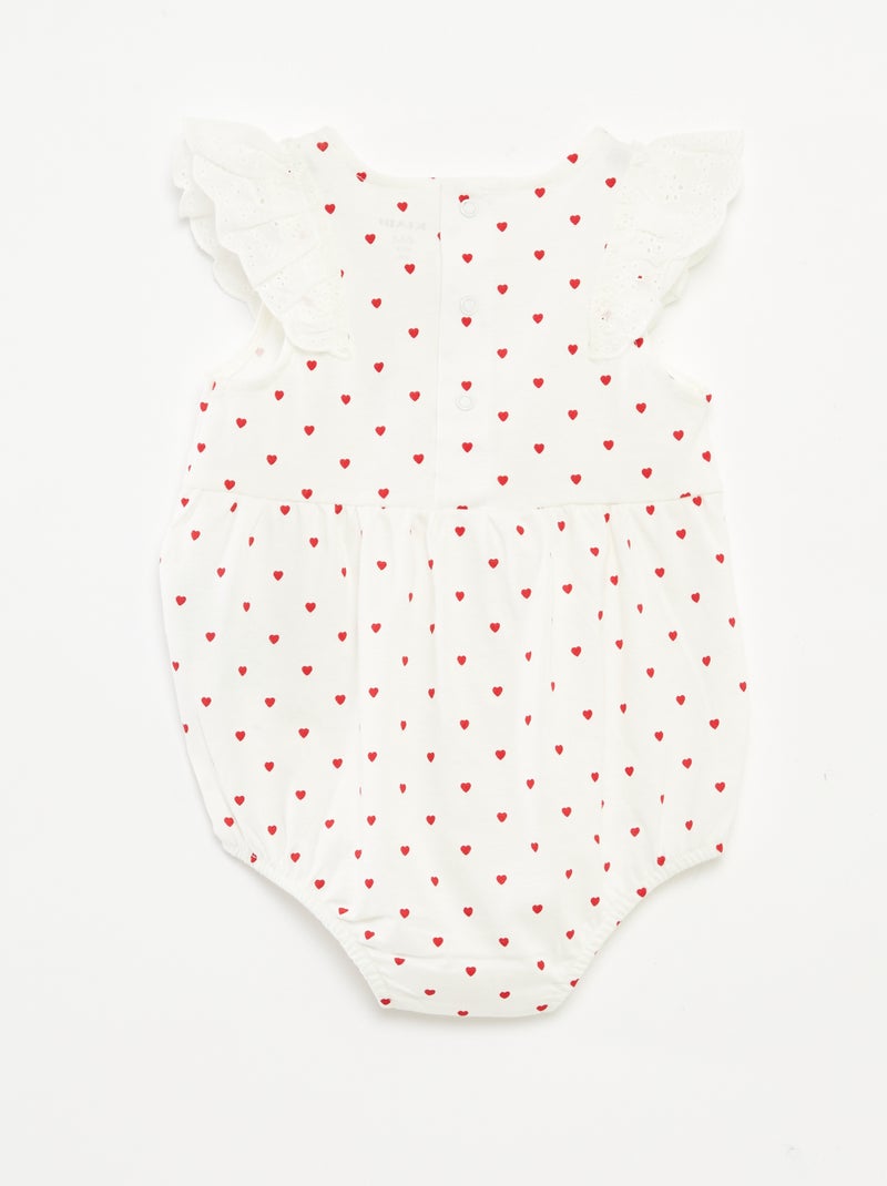 Body sem mangas, com folhos nas cavas BRANCO - Kiabi