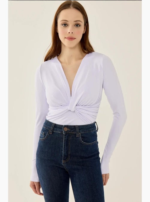 Body slim fit com decote em v e manga comprida hiccup - Kiabi Body slim fit com decote em v e manga comprida hiccup - Kiabi