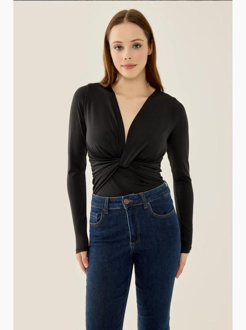 Body slim fit com decote em v e manga comprida hiccup - Kiabi Body slim fit com decote em v e manga comprida hiccup - Kiabi