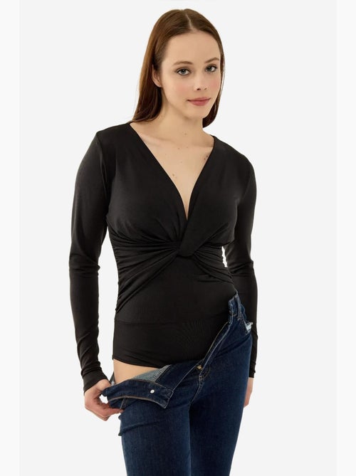 Body slim fit com decote em v e manga comprida hiccup - Kiabi Body slim fit com decote em v e manga comprida hiccup - Kiabi