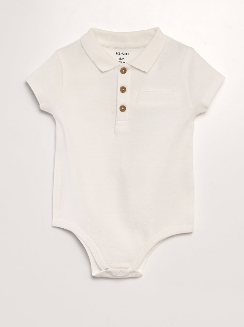 Body tipo polo Branco - Kiabi