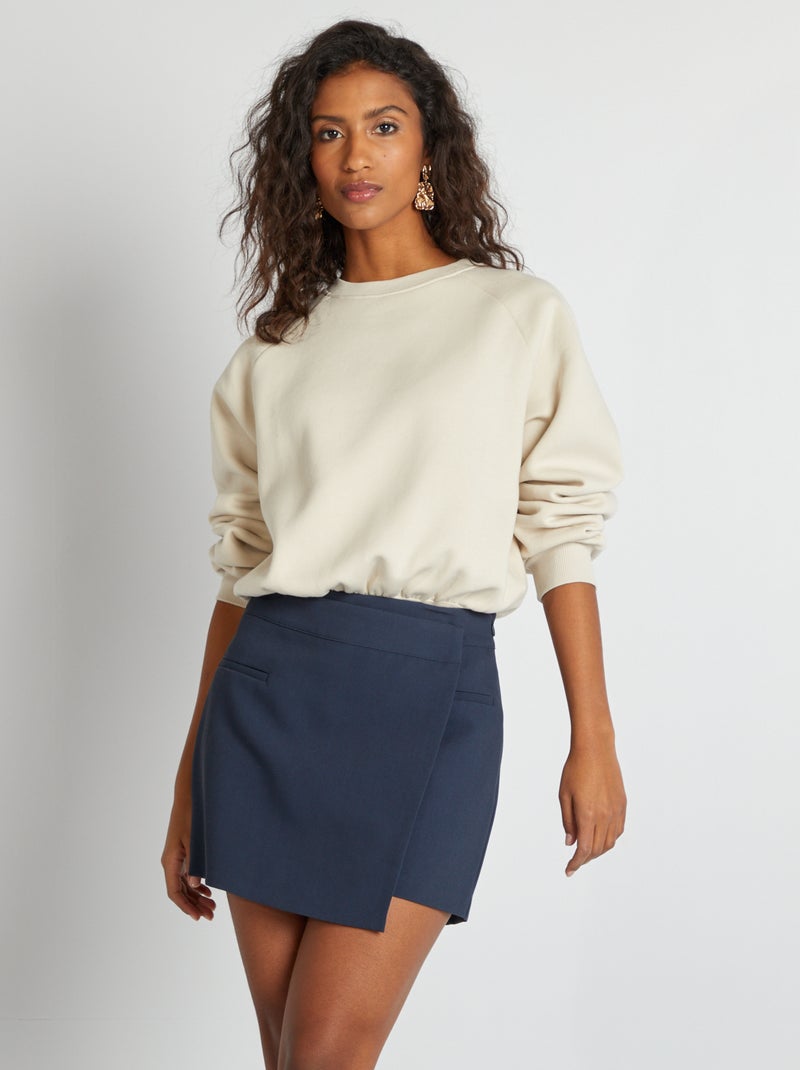 Body tipo sweatshirt em moletão BEGE - Kiabi