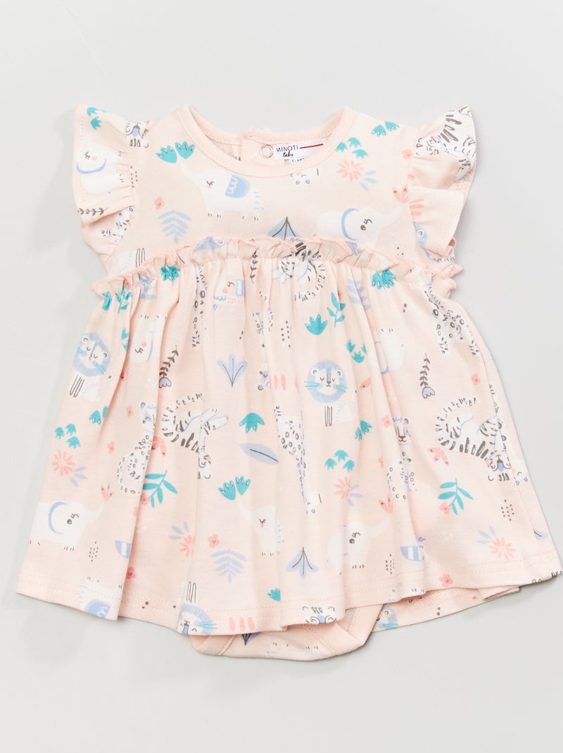 Body vestido 2 em 1 'animais' Rosa - Kiabi
