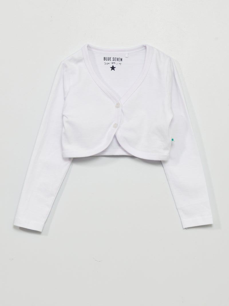 Bolero de manga comprida Branco - Kiabi