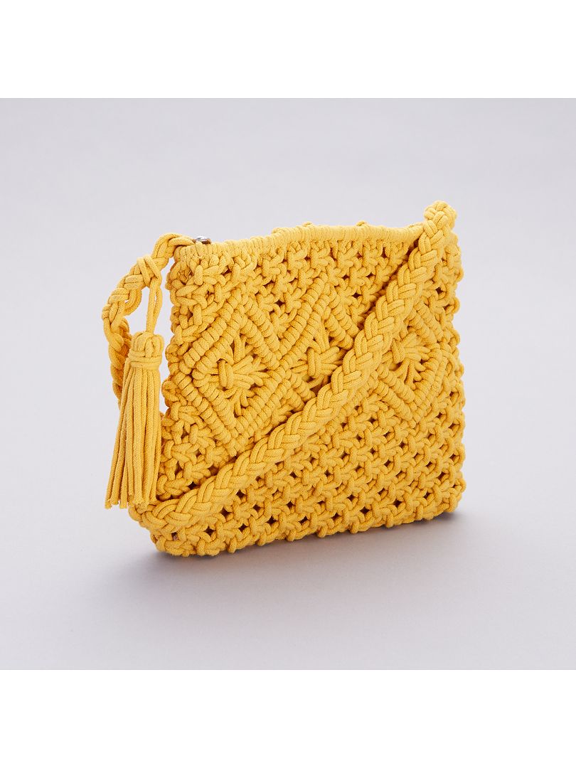 Bolsa com alça em crochet AMARELO - Kiabi