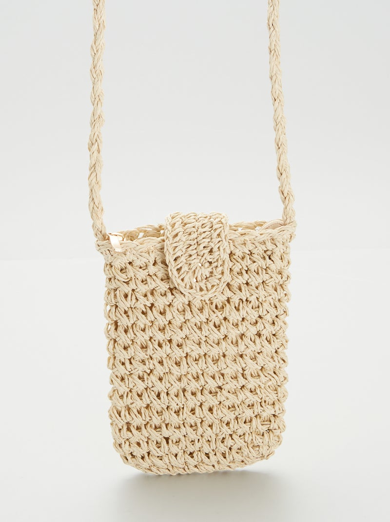 Bolsa com alça em ráfia BEGE - Kiabi