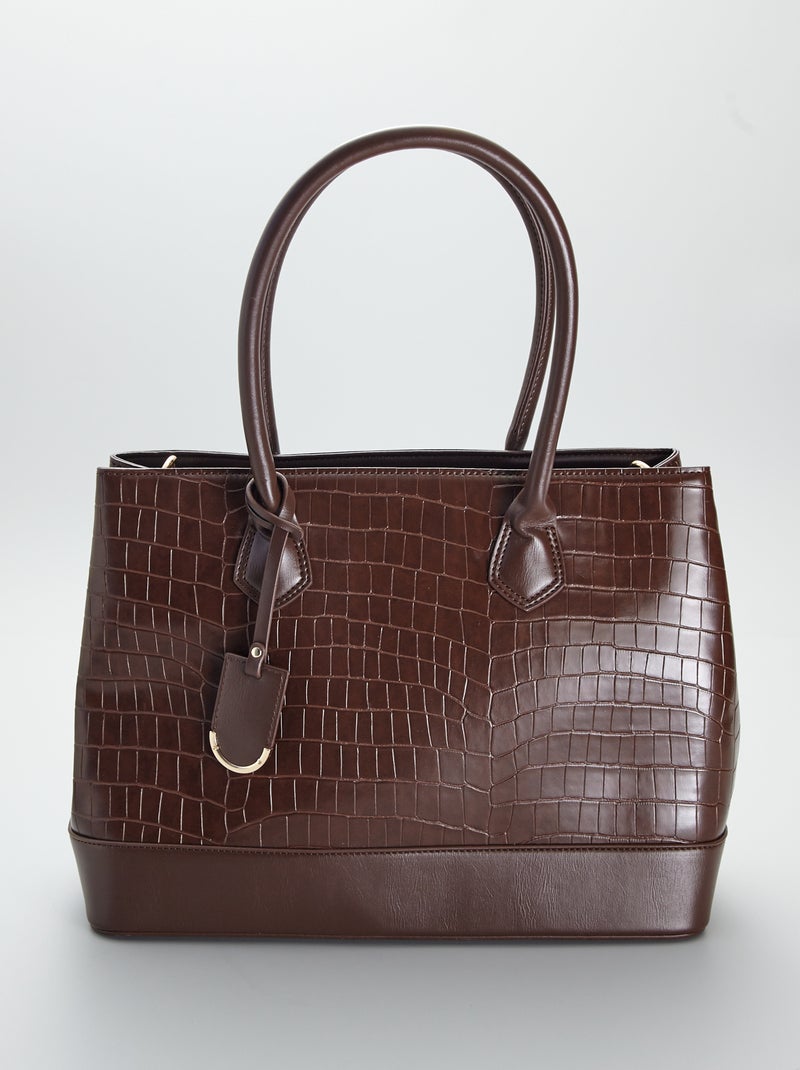 Bolsa com efeito crocodilo CASTANHO - Kiabi