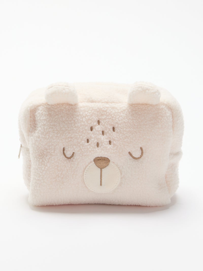 Bolsa de arrumação felpuda Bege - Kiabi