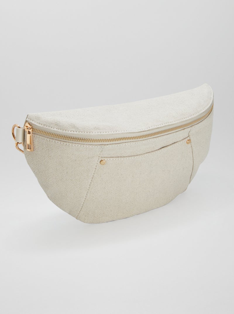Bolsa de cintura com efeito linho bege - Kiabi