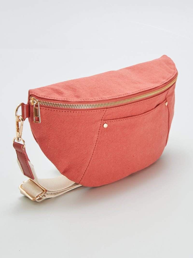 Bolsa de cintura com efeito linho LARANJA - Kiabi