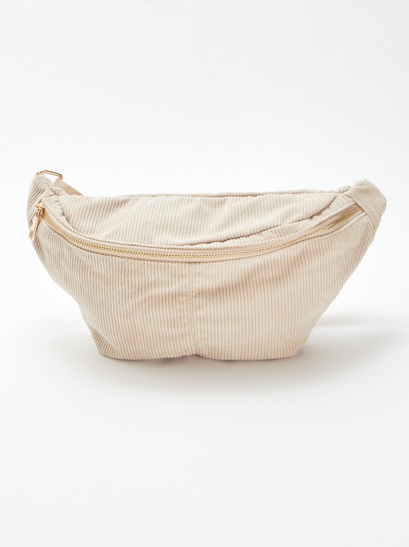 Bolsa de cintura de bombazina bege - Kiabi