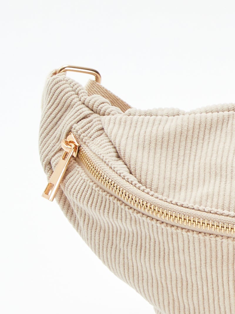 Bolsa de cintura de bombazina bege - Kiabi