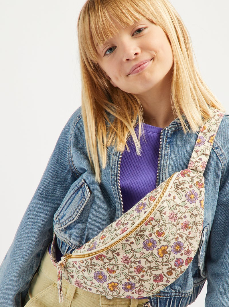 Bolsa de cintura de lona estampada ROSA - Kiabi