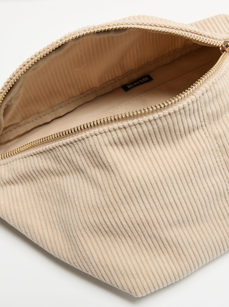 Bolsa de cintura de veludo Bege - Kiabi
