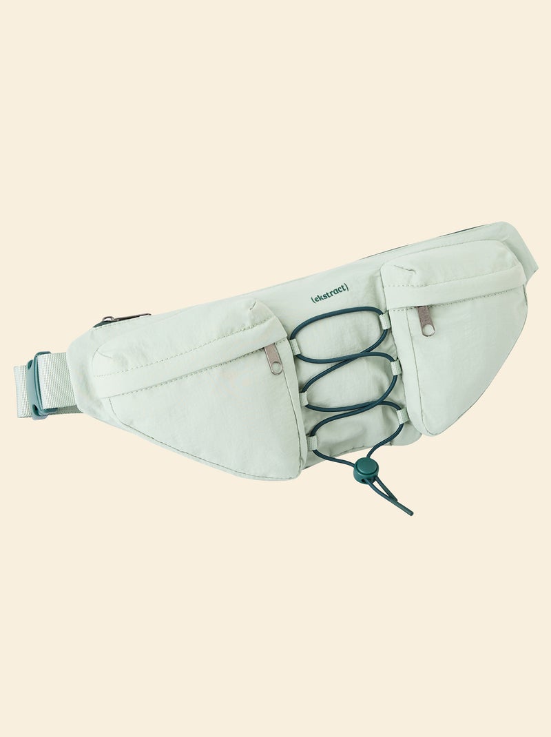 Bolsa de cintura desportiva (ekstract) com bolsos exteriores e interiores 15x40 cm Verde - Kiabi