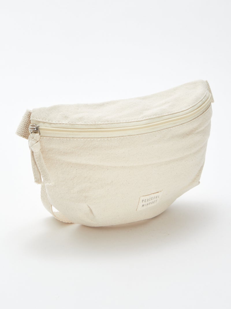 Bolsa de cintura grande com etiqueta tecida bege - Kiabi