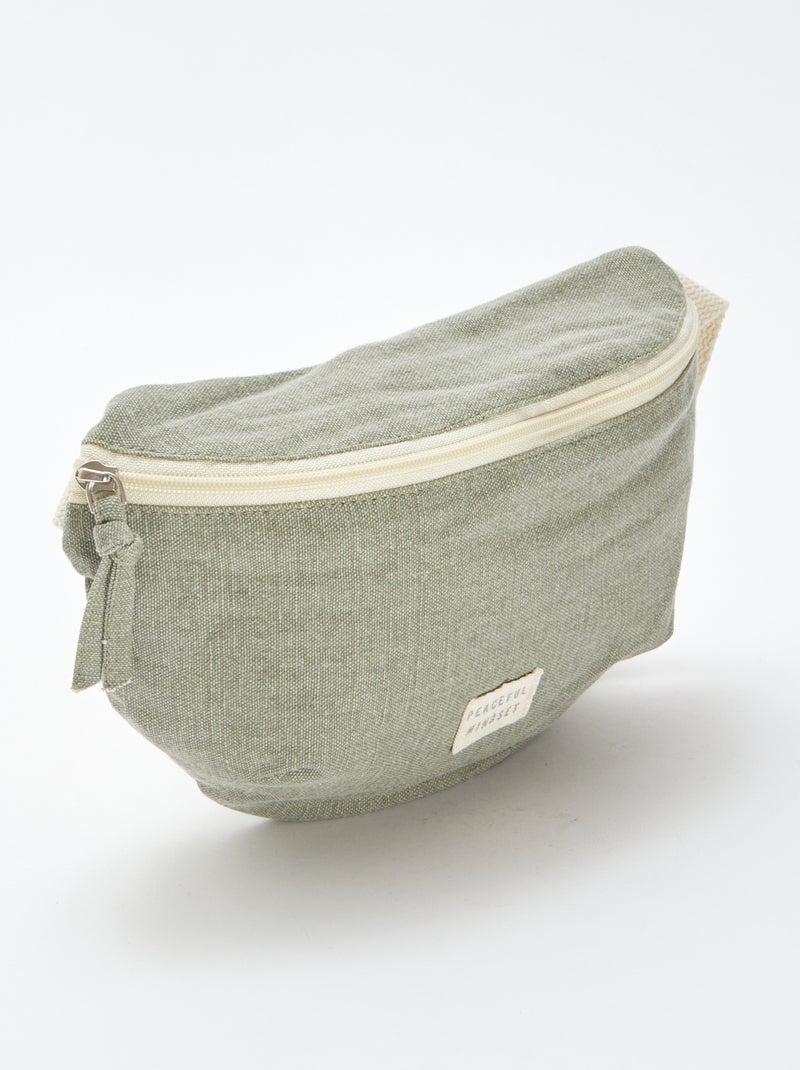 Bolsa de cintura grande com etiqueta tecida CAQUI - Kiabi