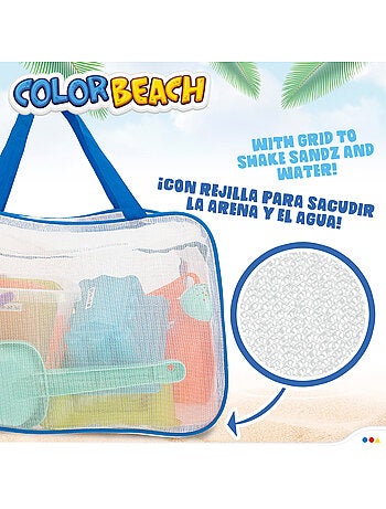 Bolsa de praia com balde e acessórios color beach