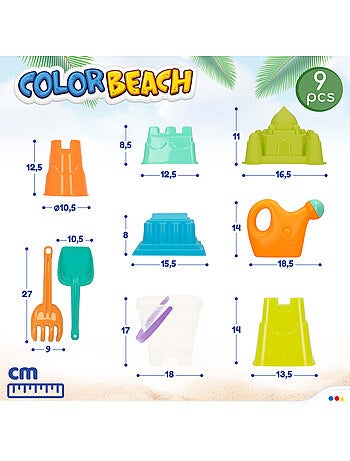 Bolsa de praia com balde e acessórios color beach