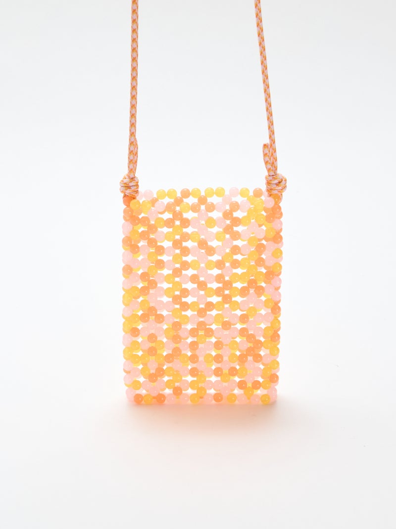 Bolsa de telefone em pérolas Laranja - Kiabi