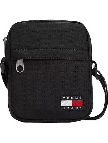 Bolsa de tiracolo preta masculina tommy hilfiger tjm ess daily