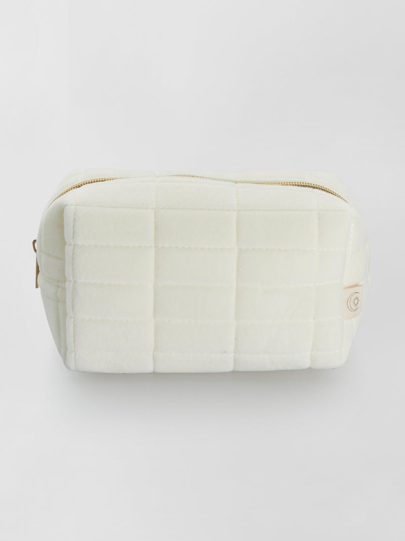 Bolsa de toilette com aspeto veludo BRANCO - Kiabi